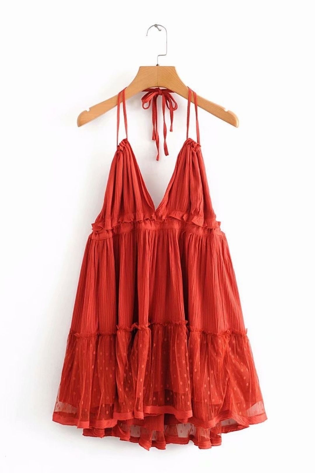 Waist Slimming Hem Mesh Splicing Backless Suspender Dress