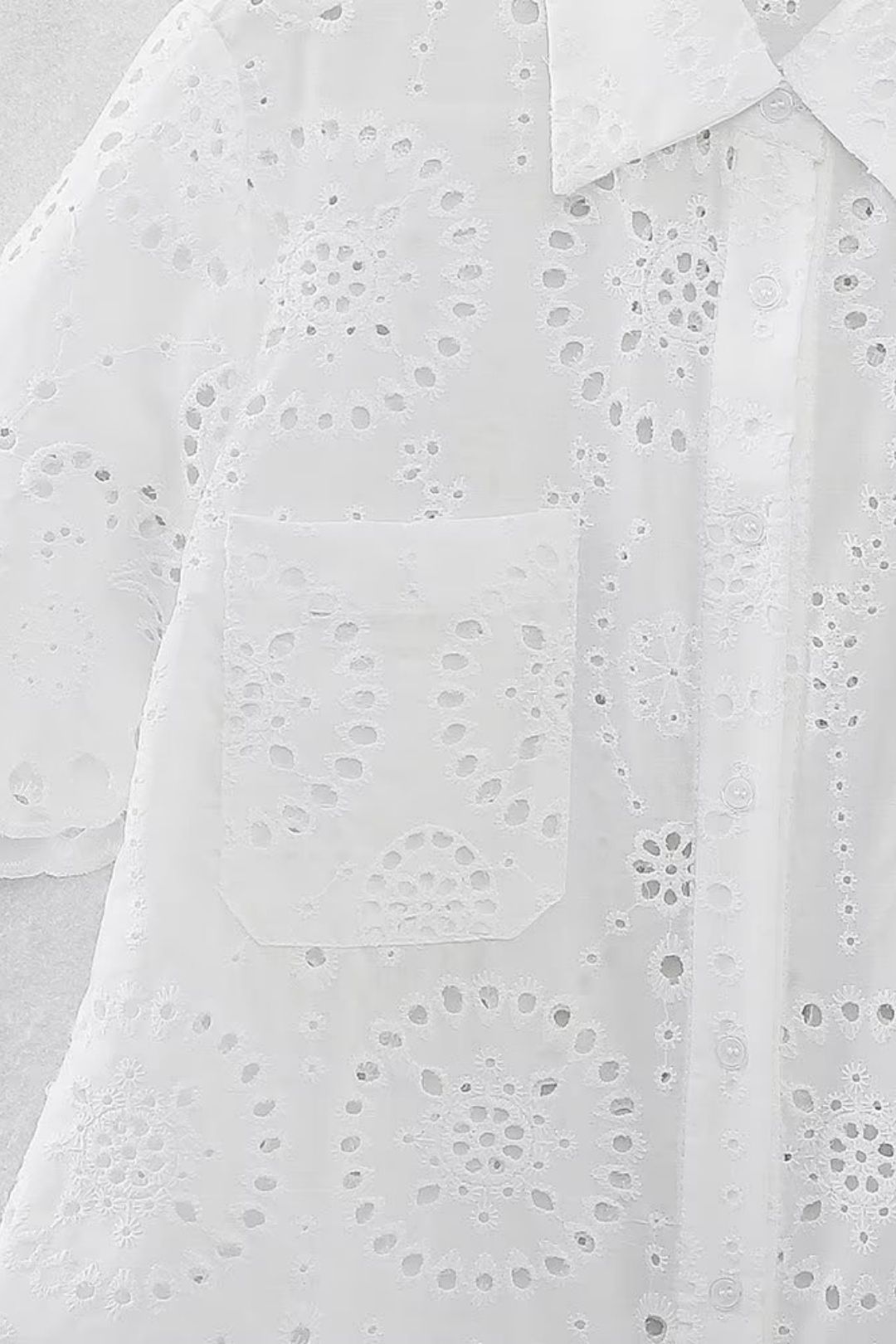 Shirt + Hollow Embroidered Shorts Set