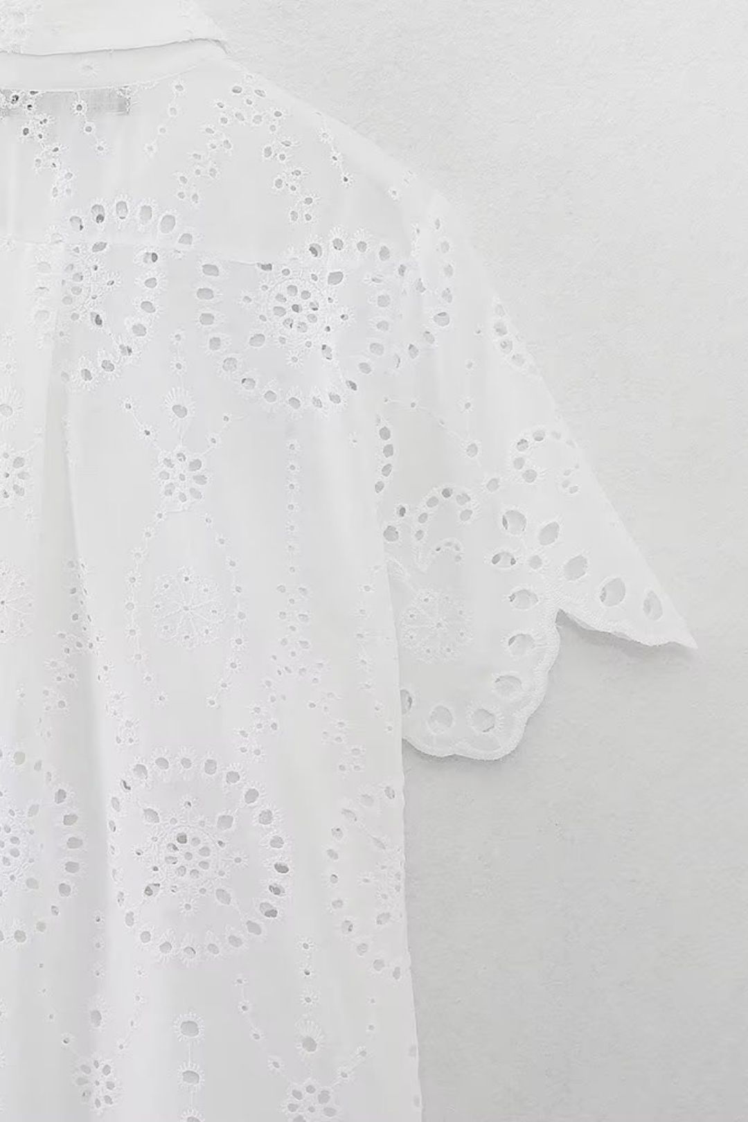 Shirt + Hollow Embroidered Shorts Set