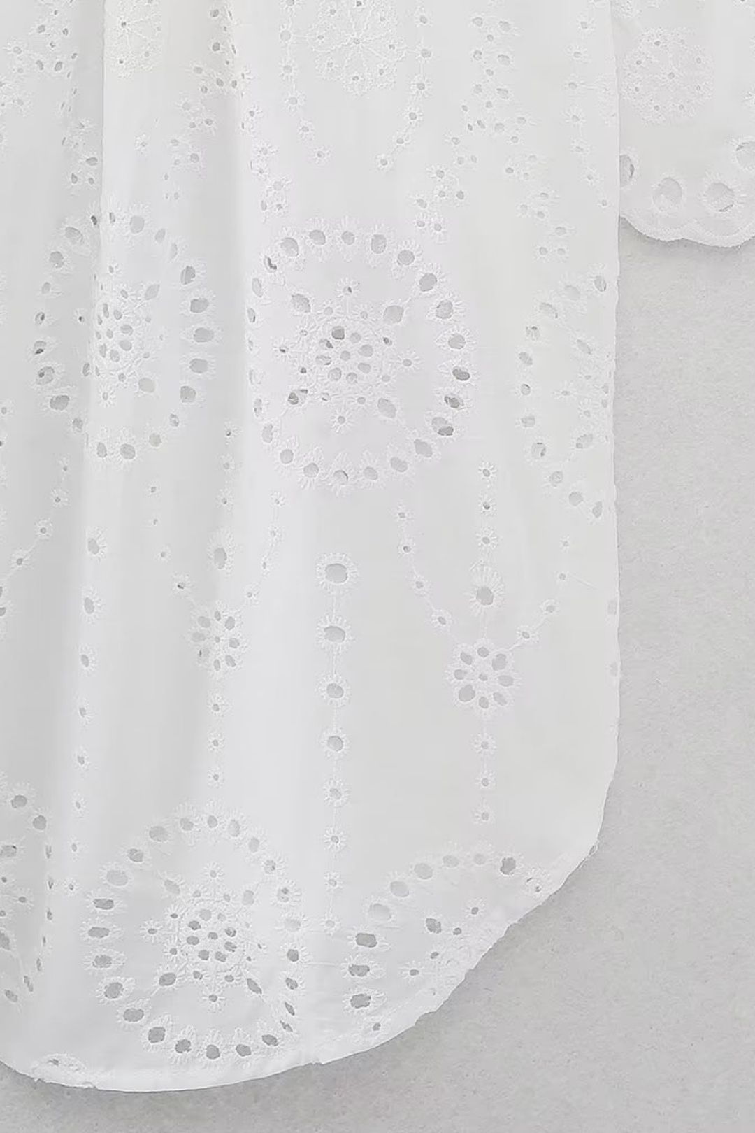 Shirt + Hollow Embroidered Shorts Set