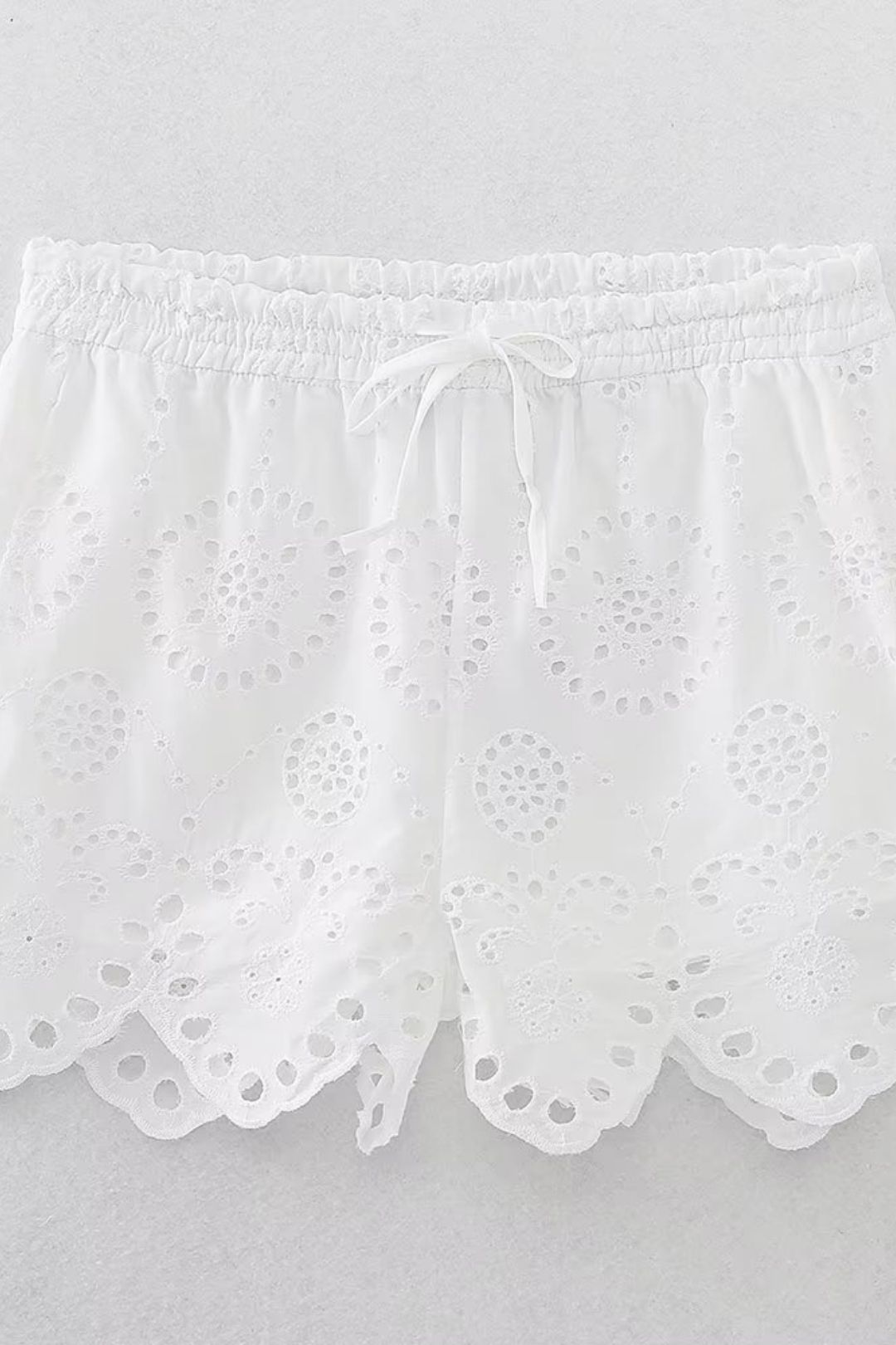 Shirt + Hollow Embroidered Shorts Set