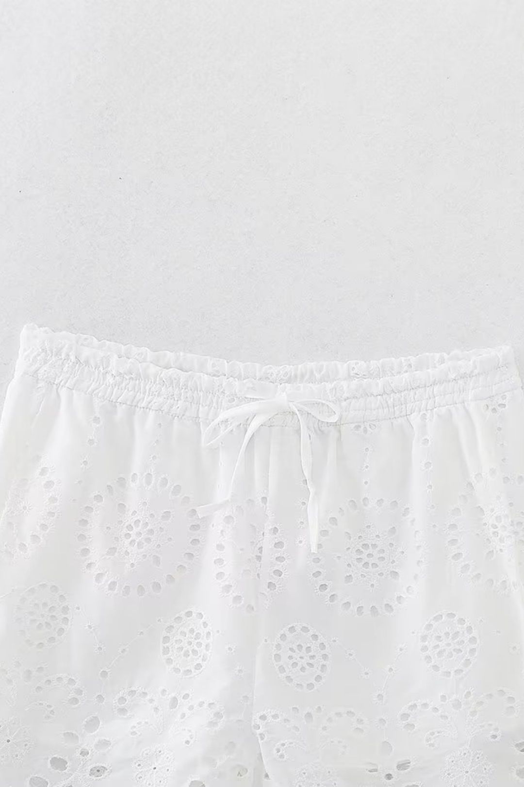 Shirt + Hollow Embroidered Shorts Set