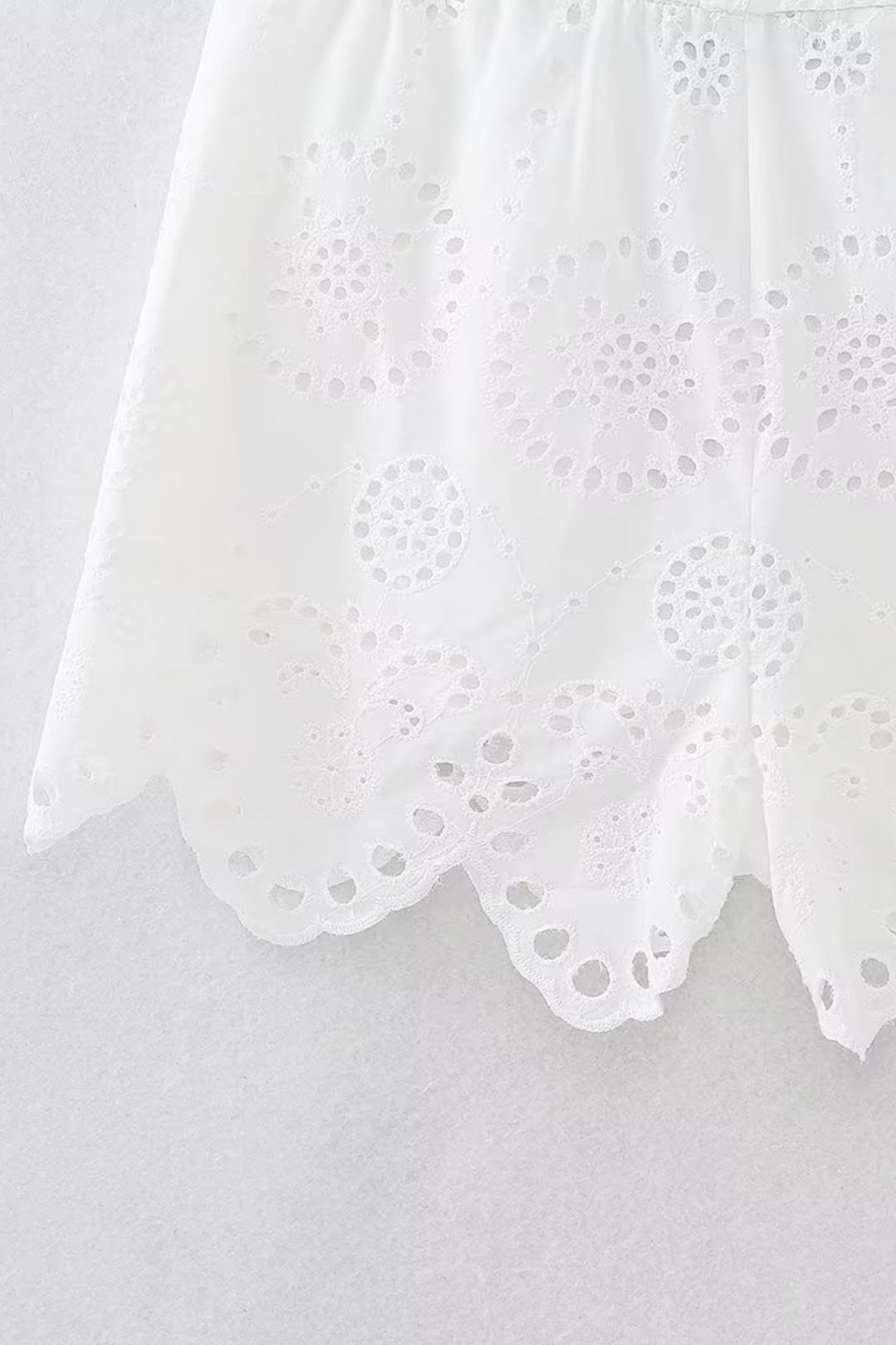 Shirt + Hollow Embroidered Shorts Set