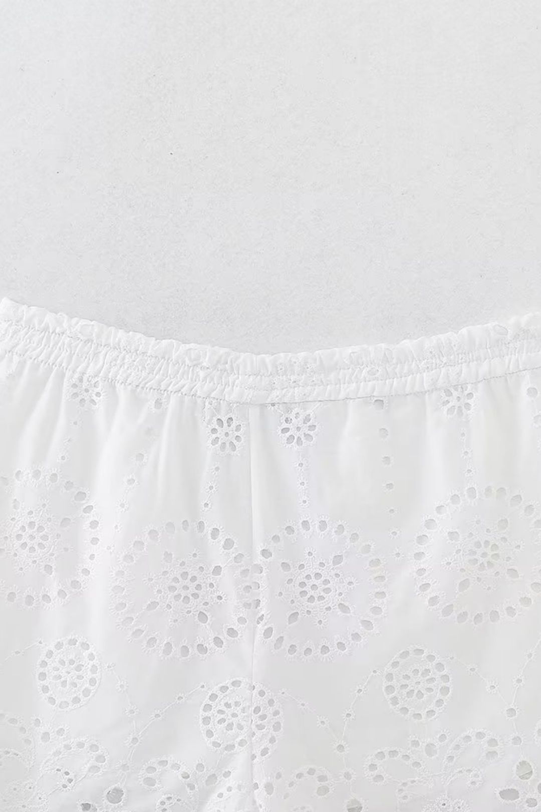 Shirt + Hollow Embroidered Shorts Set