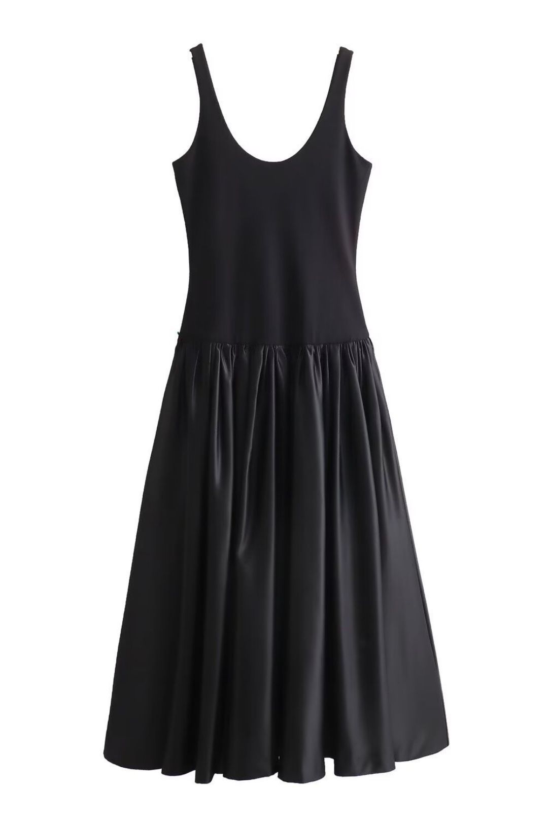Black Splicing Suspender Slim Dress