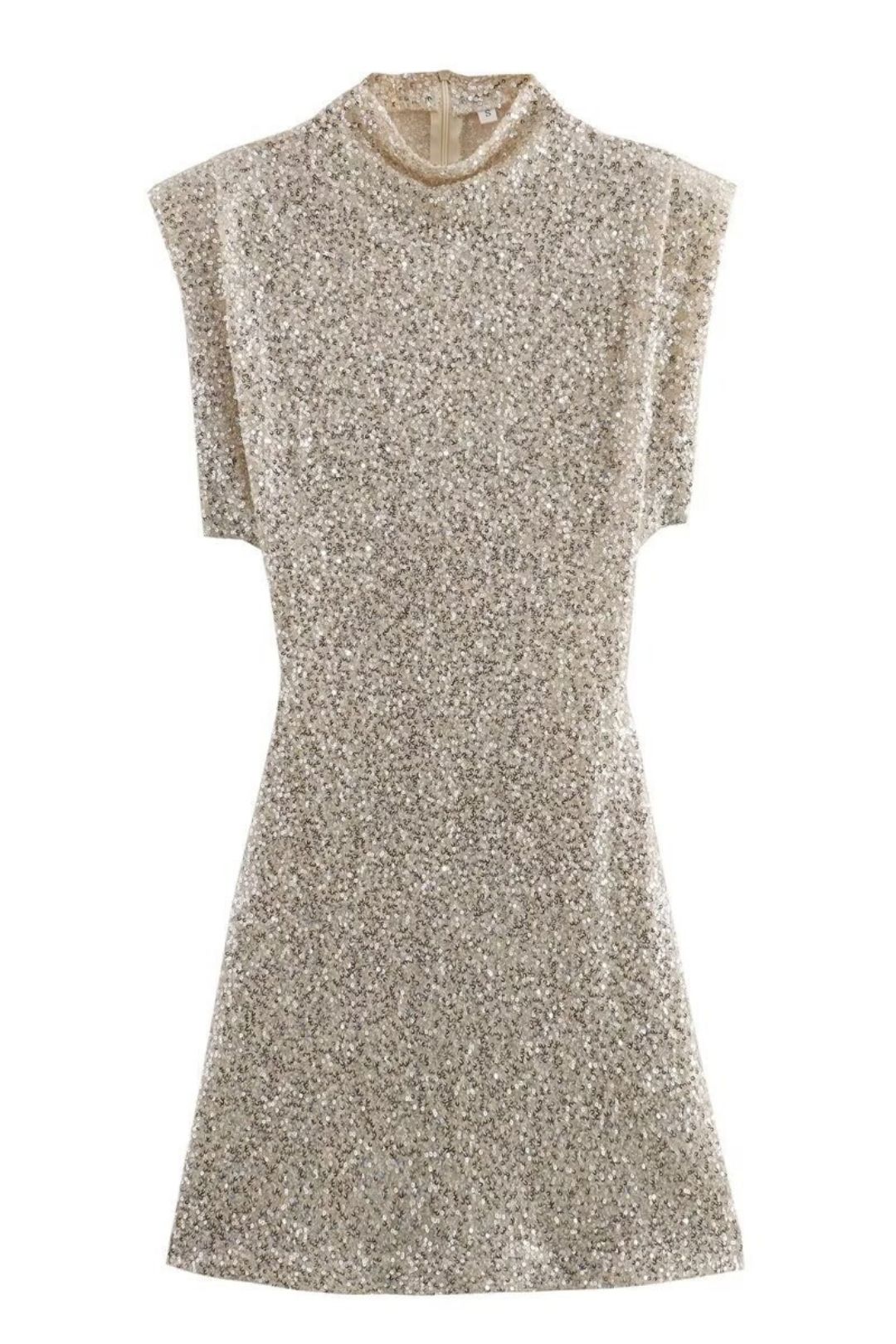 Light And Mature Shoulder Pads, Sequined Slim Sexy Dress