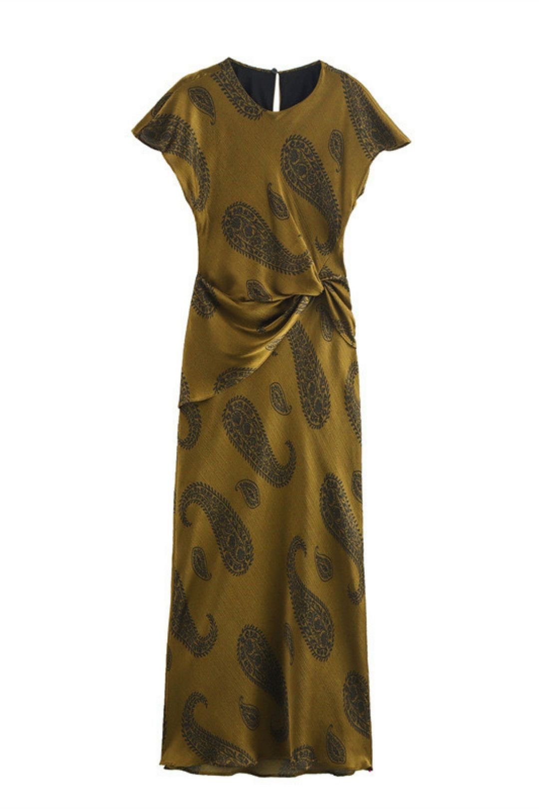 Retro Long Skirt Round Neck Printing Niche