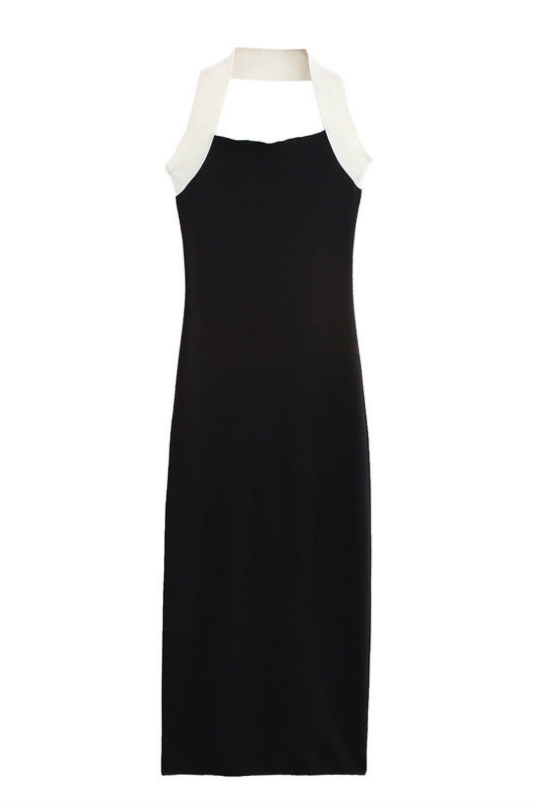 Elastic Knitted Halter Neck Sexy Backless Slim Dress