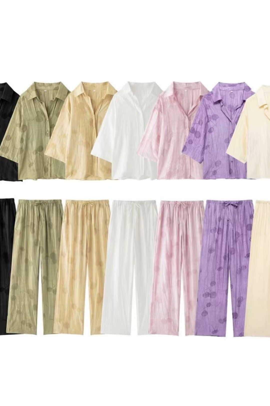 Loose Shirt Jacquard Casual Straight Pants Suit
