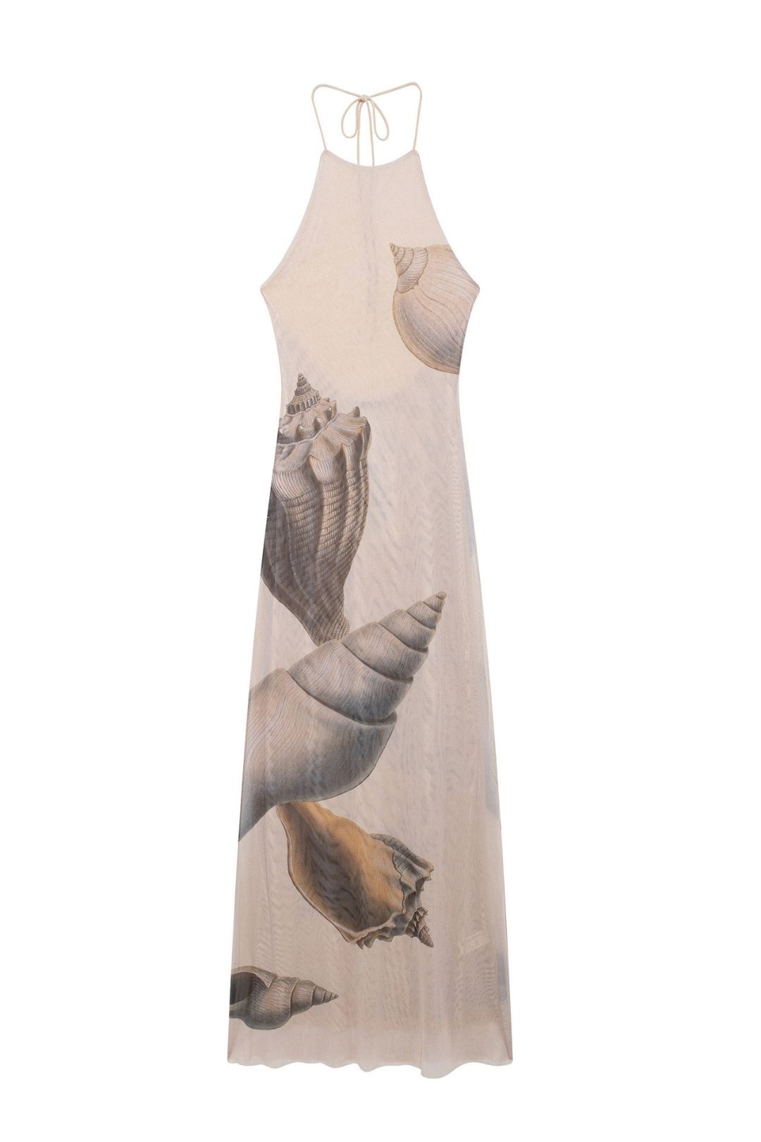 Printed Pullover Halterneck Strappy Backless Long Skirt