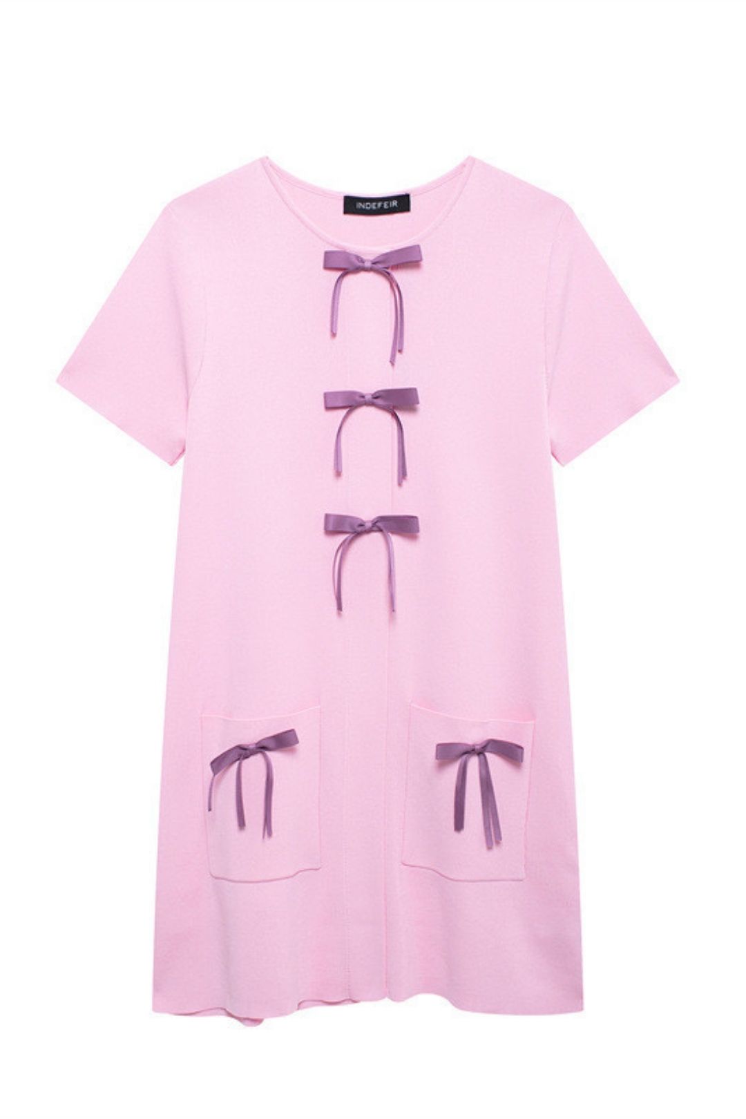Round Neck Short-sleeved Knitted Dress