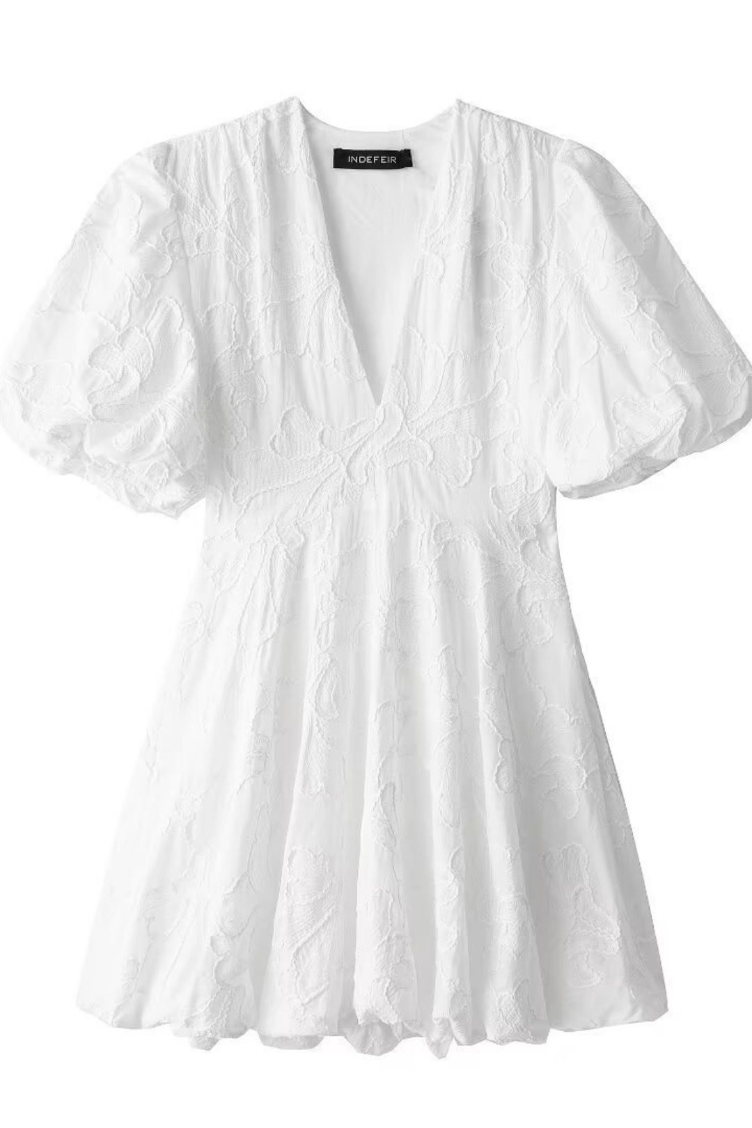 Fluffy Puff Sleeve Mini Dress