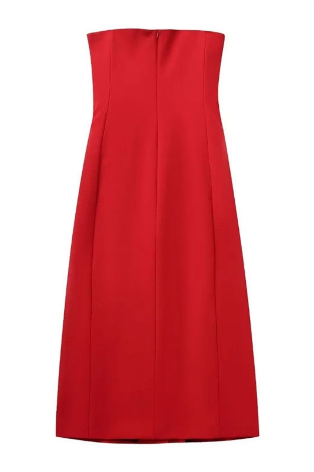 Simple And Versatile Pocket-embellished Tube Top Dress