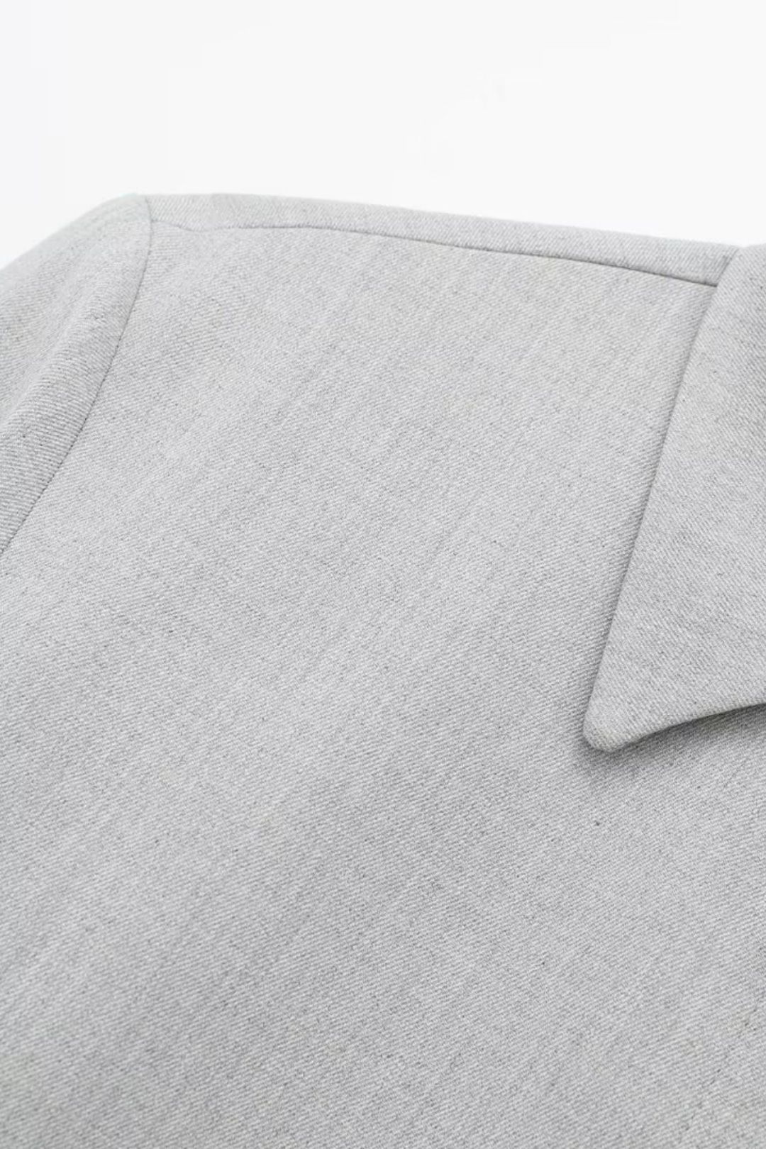 Short Long-sleeved Shirt + High-waisted Pleated Skirt