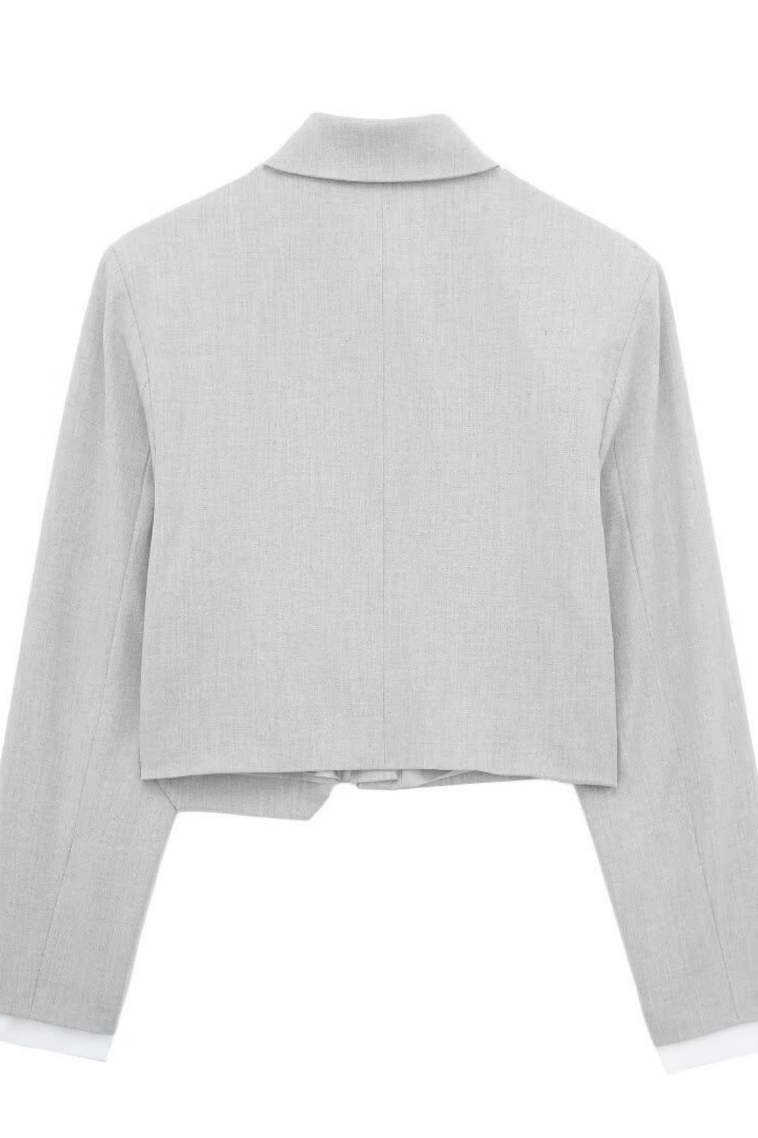 Short Long-sleeved Shirt + High-waisted Pleated Skirt