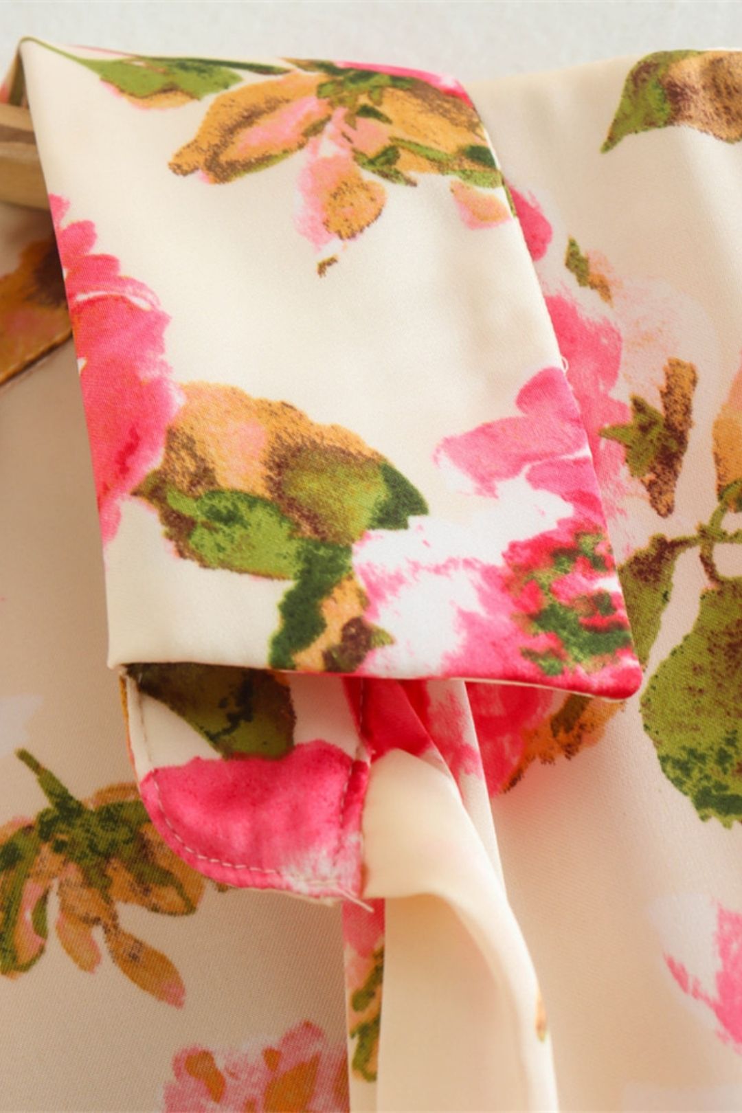 Printed Silk Satin Texture Drape Shirt