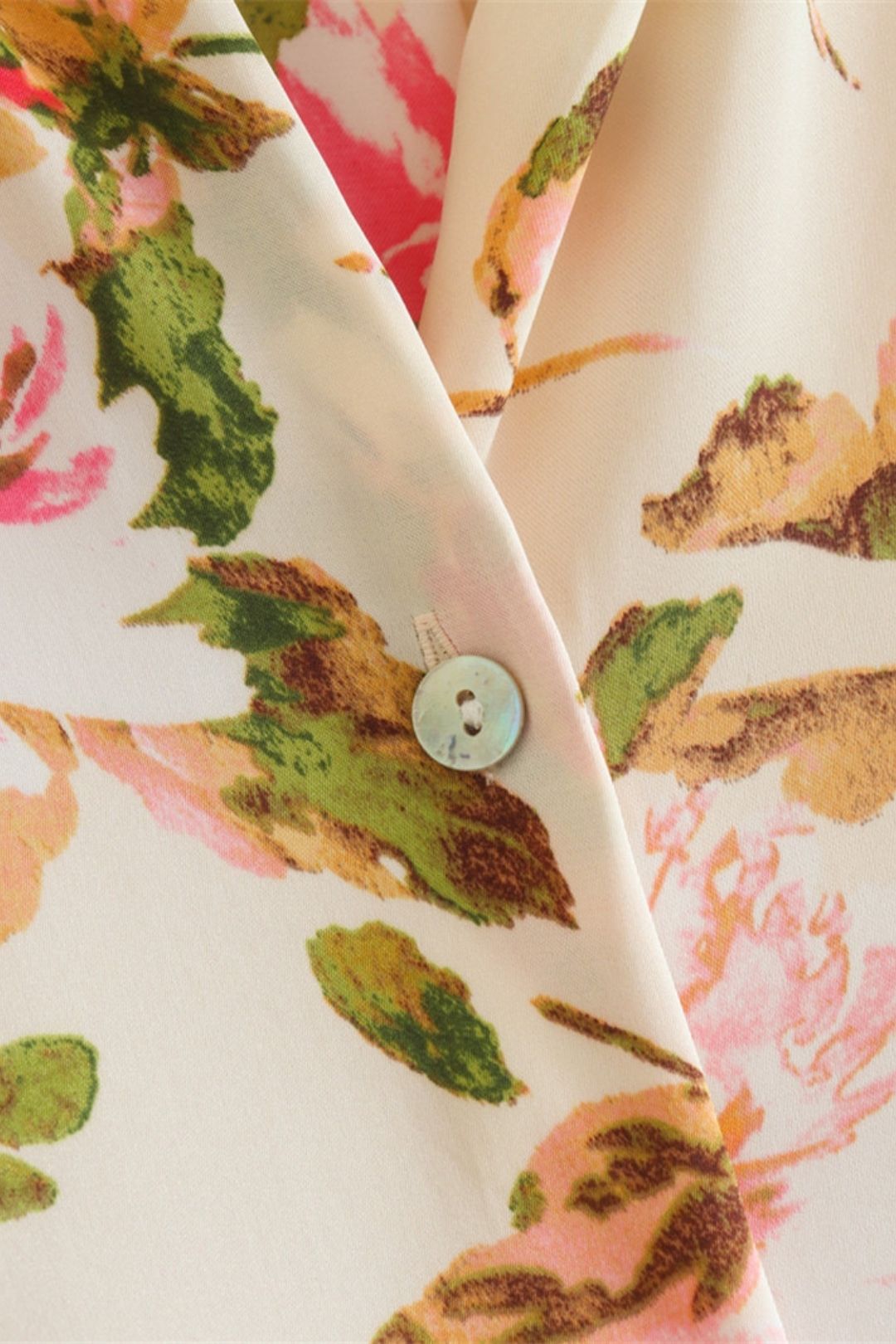 Printed Silk Satin Texture Drape Shirt