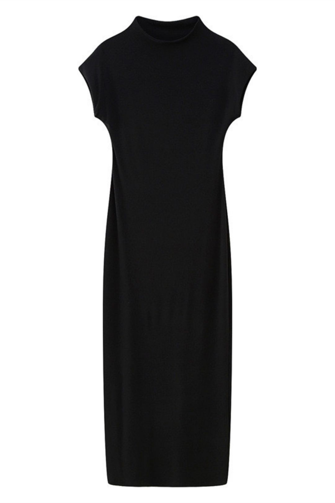 Round Neck Short-sleeved Cotton Midi Dress