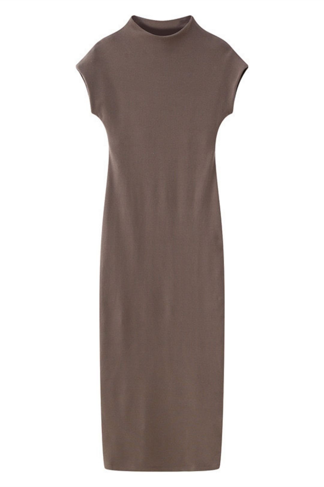 Round Neck Short-sleeved Cotton Midi Dress