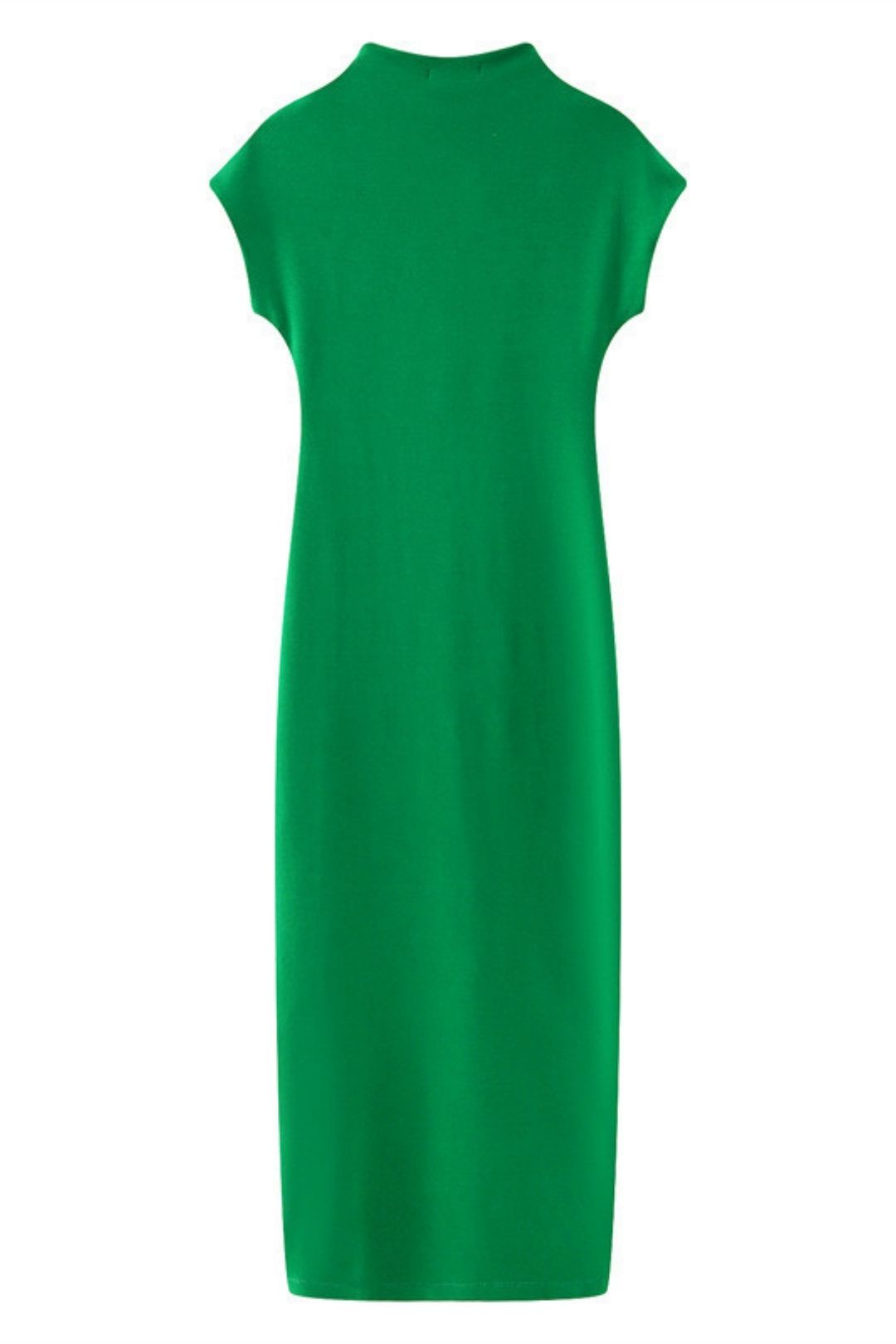 Round Neck Short-sleeved Cotton Midi Dress