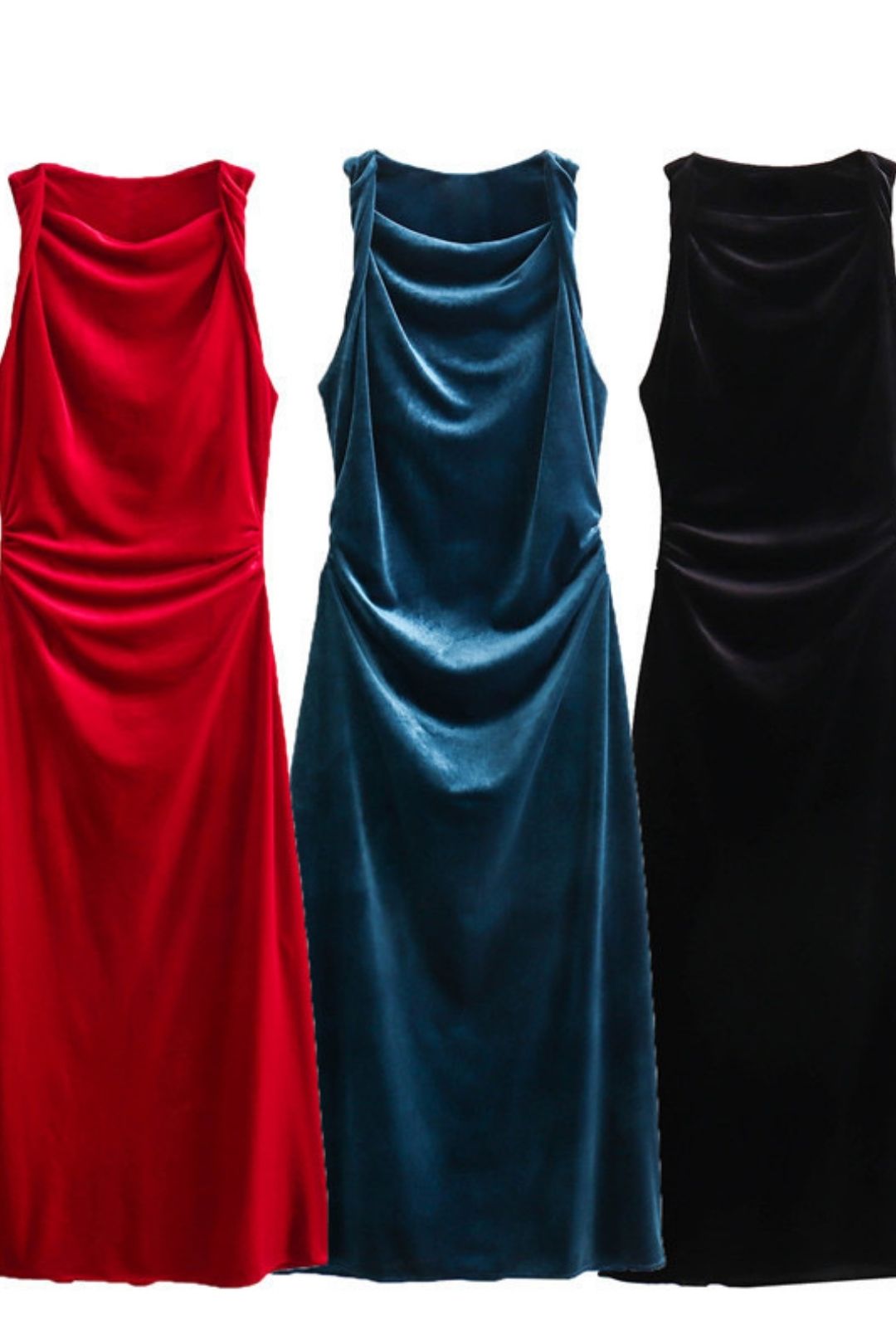 Sleeveless Slim Fit Velvet Pleated Mini Dress