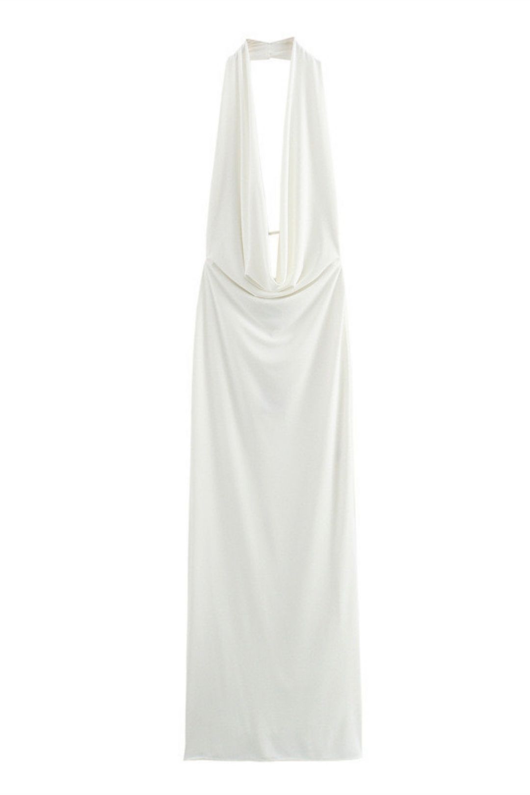 Pleated Halterneck Backless Sexy Dress