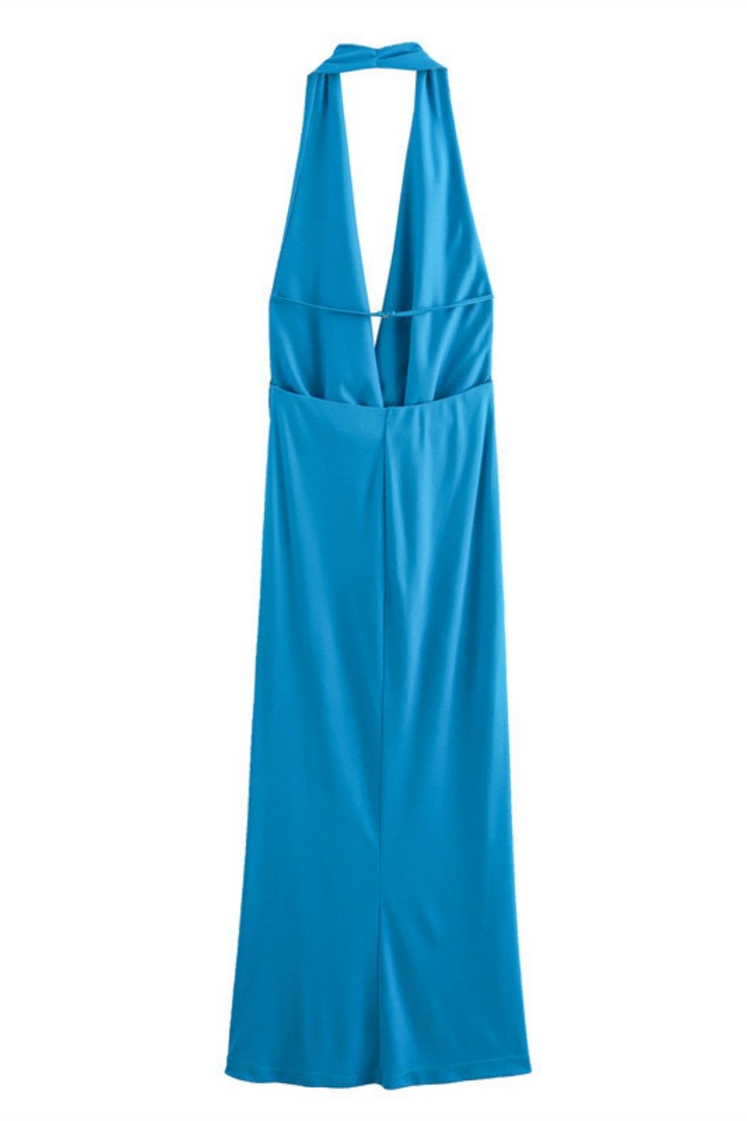 Pleated Halterneck Backless Sexy Dress