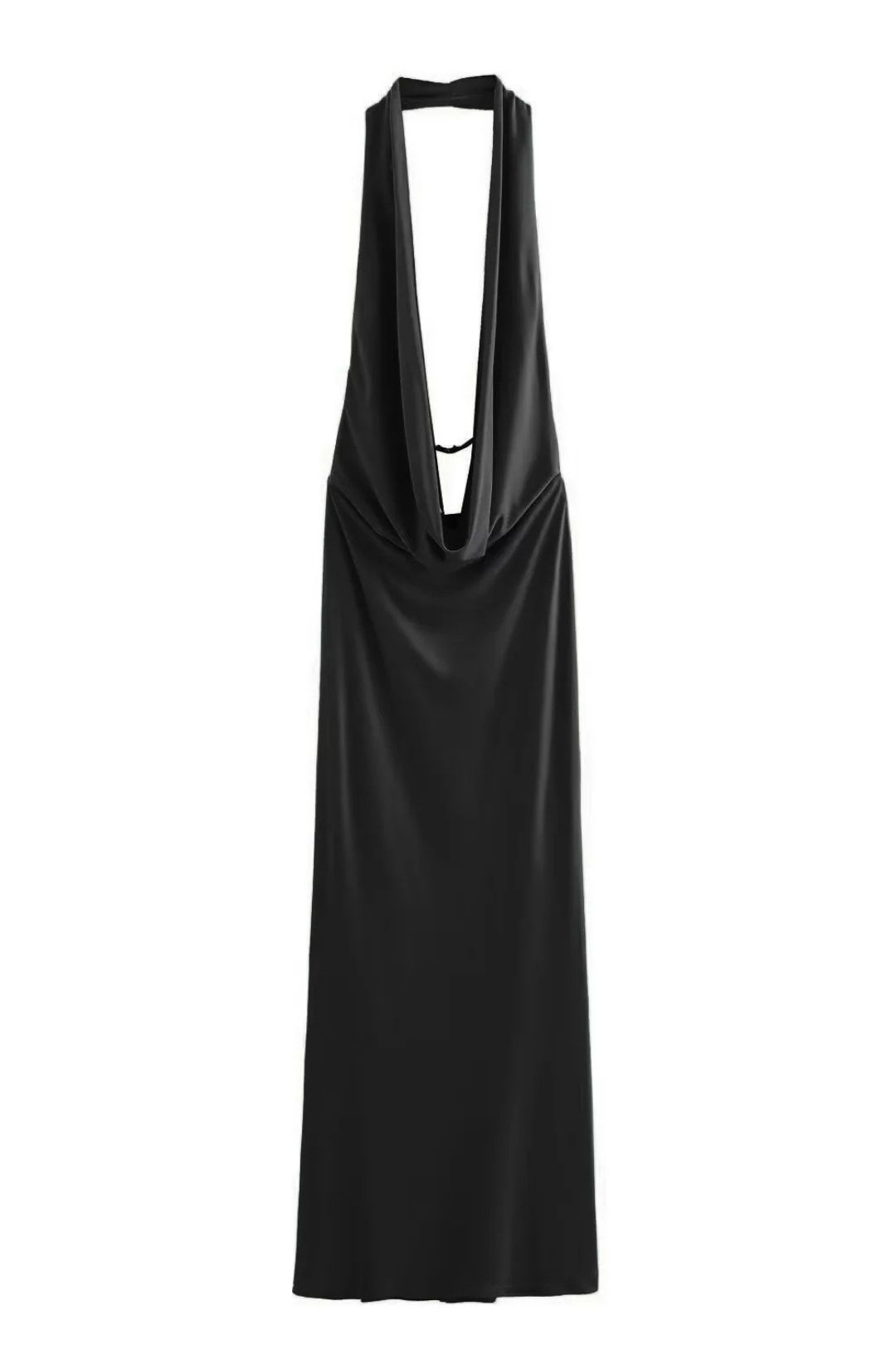Pleated Halterneck Backless Sexy Dress