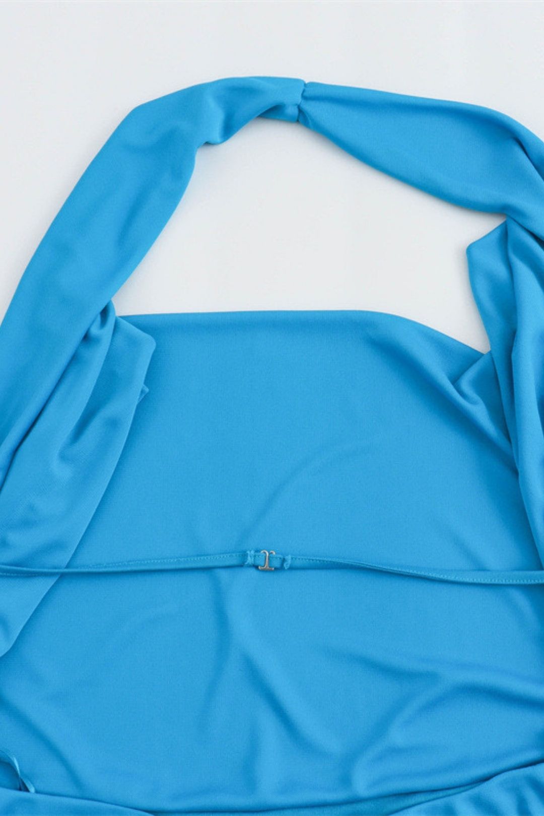 Pleated Halterneck Backless Sexy Dress