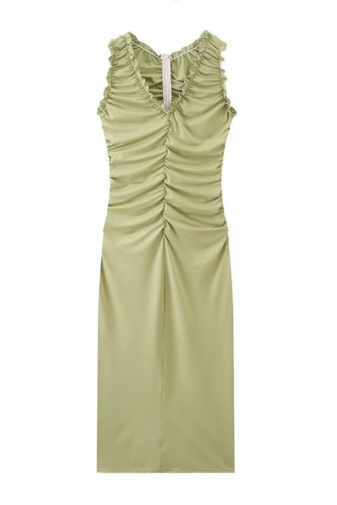 V-neck Stacked Decorative Midi Dress