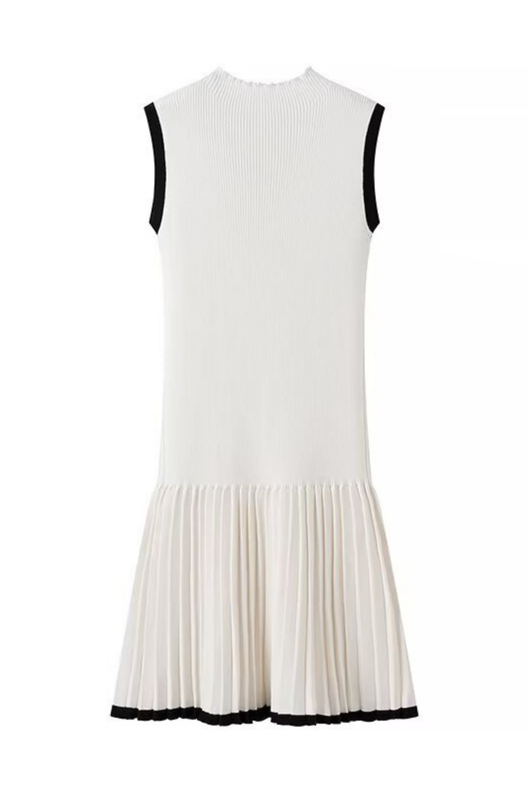 Round Neck Slim Casual Knitted Sweater Sleeveless Dress Short Skirt