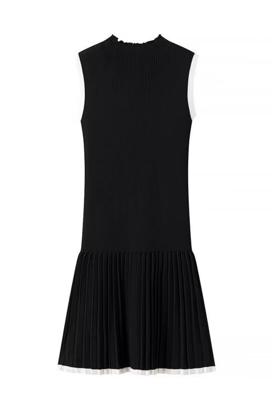 Round Neck Slim Casual Knitted Sweater Sleeveless Dress Short Skirt