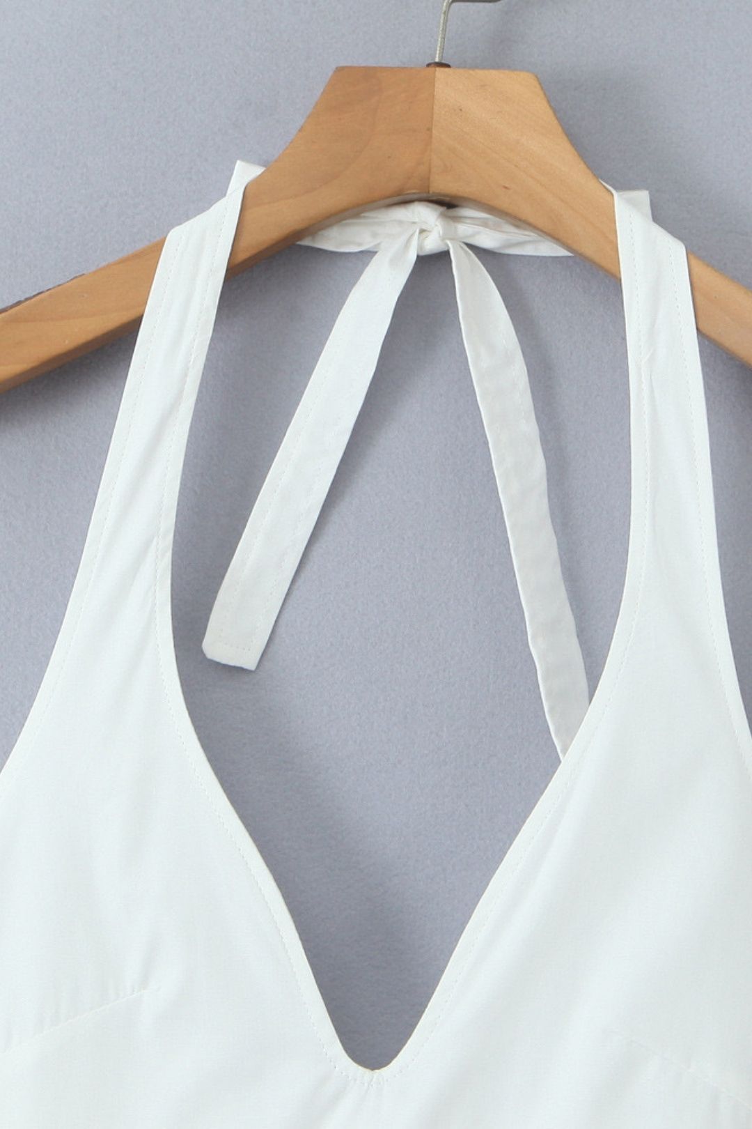 V-neck Halter Neck Floral Sleeveless Dress Waist Slimming Long Swing Dress