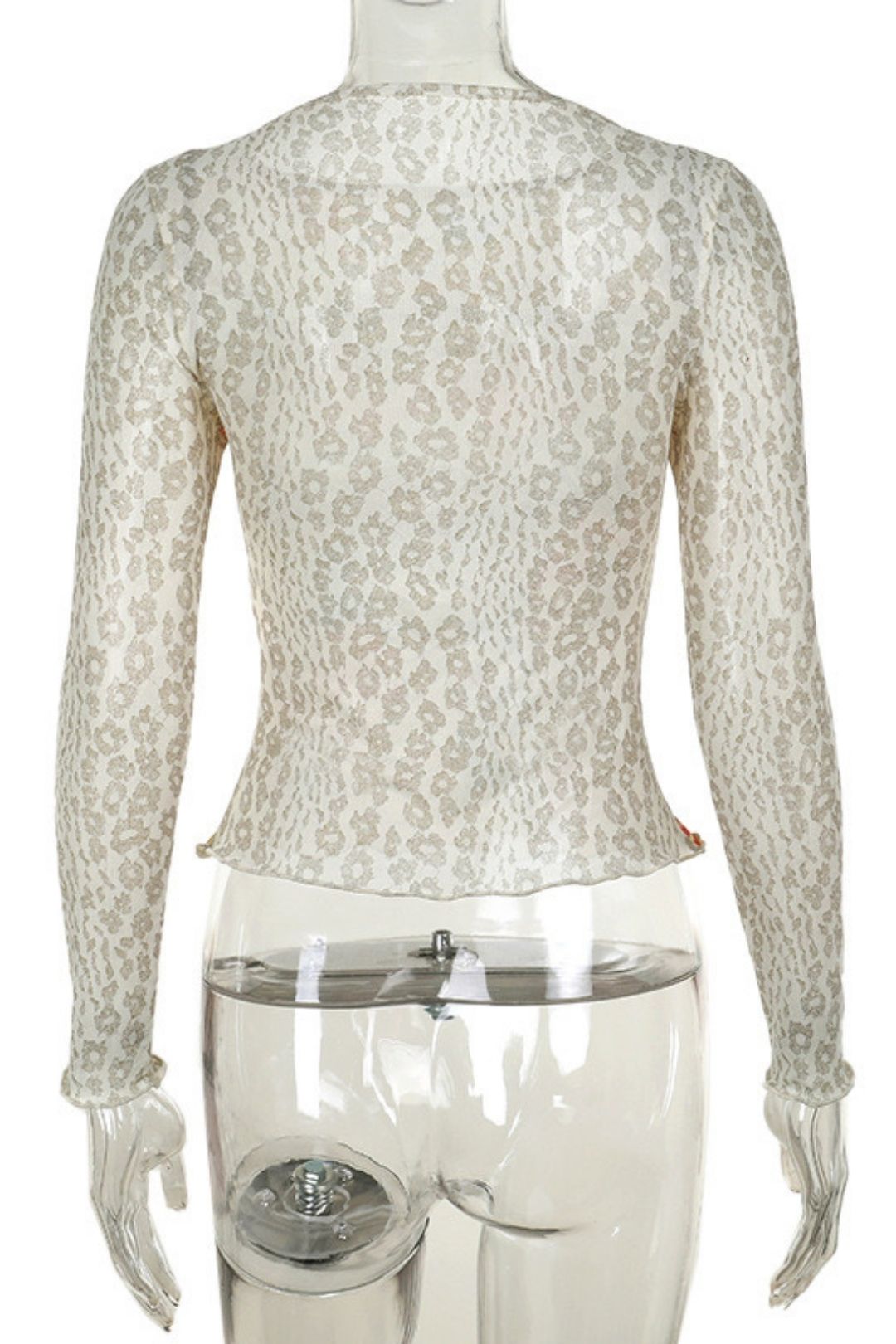 Slim Printed Mesh T-shirt Tops