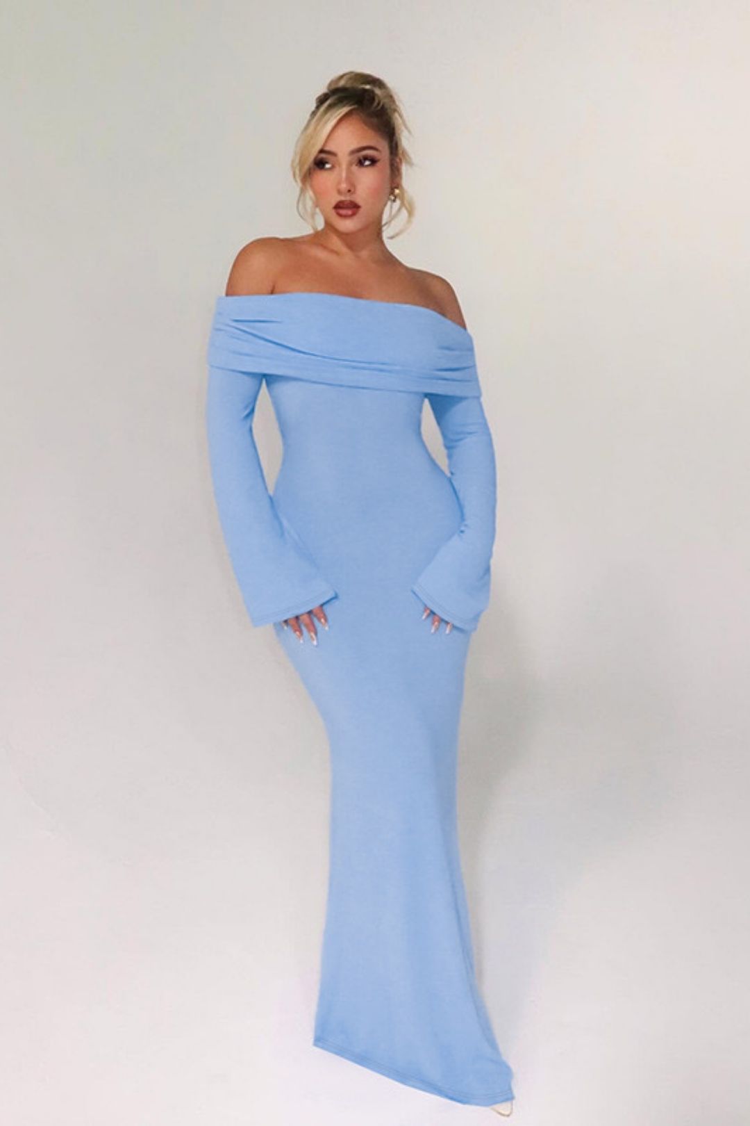 One-shoulder Backless  Slim Hip-covering Long Skirt Dress