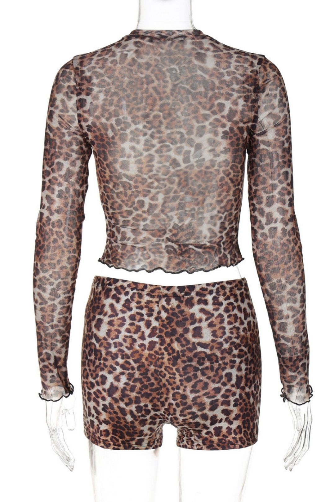 Printed Cardigan Bobby Long Sleeve Top Slim Shorts Suit