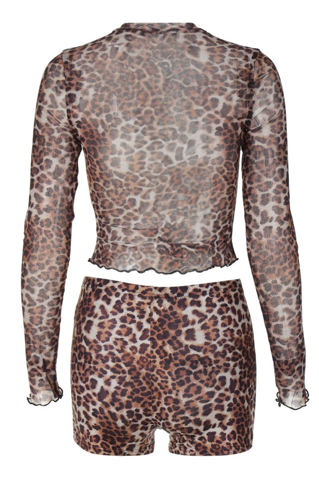 Printed Cardigan Bobby Long Sleeve Top Slim Shorts Suit