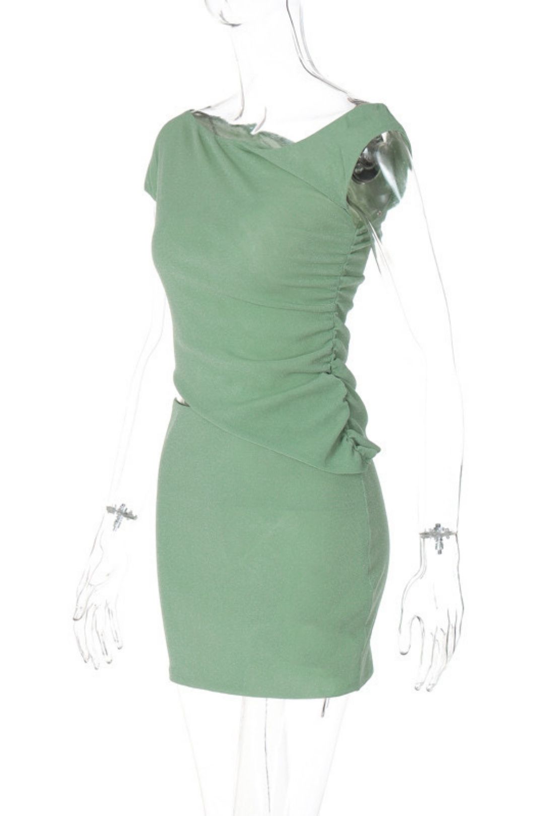 Midriff-baring Tops Slim Pleated Skirt Suits