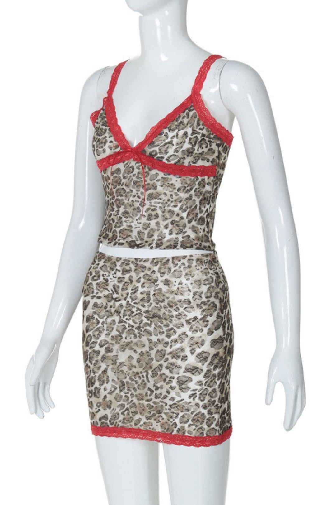 Sexy Lace Strap Tube Top Slim Skirt Suit