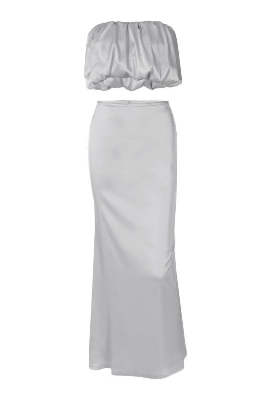 Tube Top Top Slim Skirt Suit