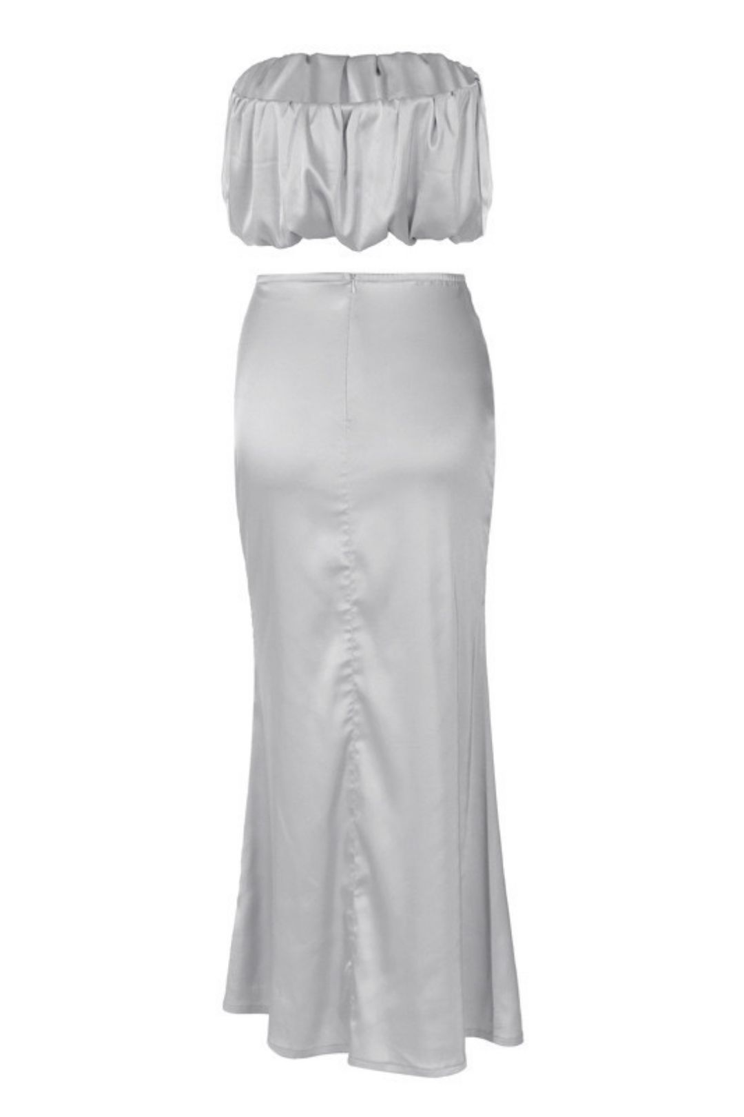 Tube Top Top Slim Skirt Suit