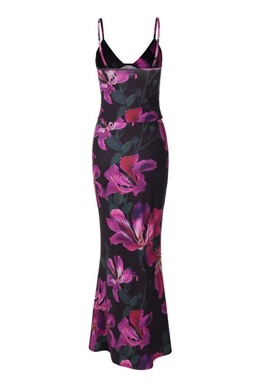 Print Sexy V-neck Vest Slim Skirt Suit