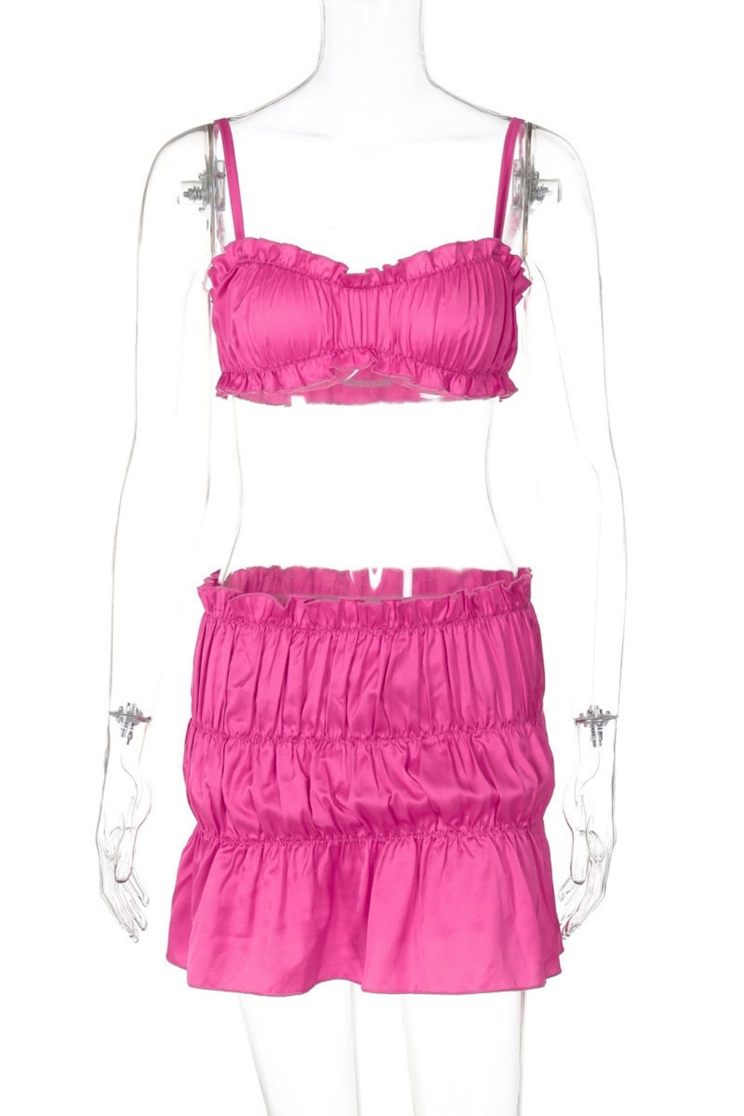 Sexy Tube Top Small Suspender Pleated Skirt Suit