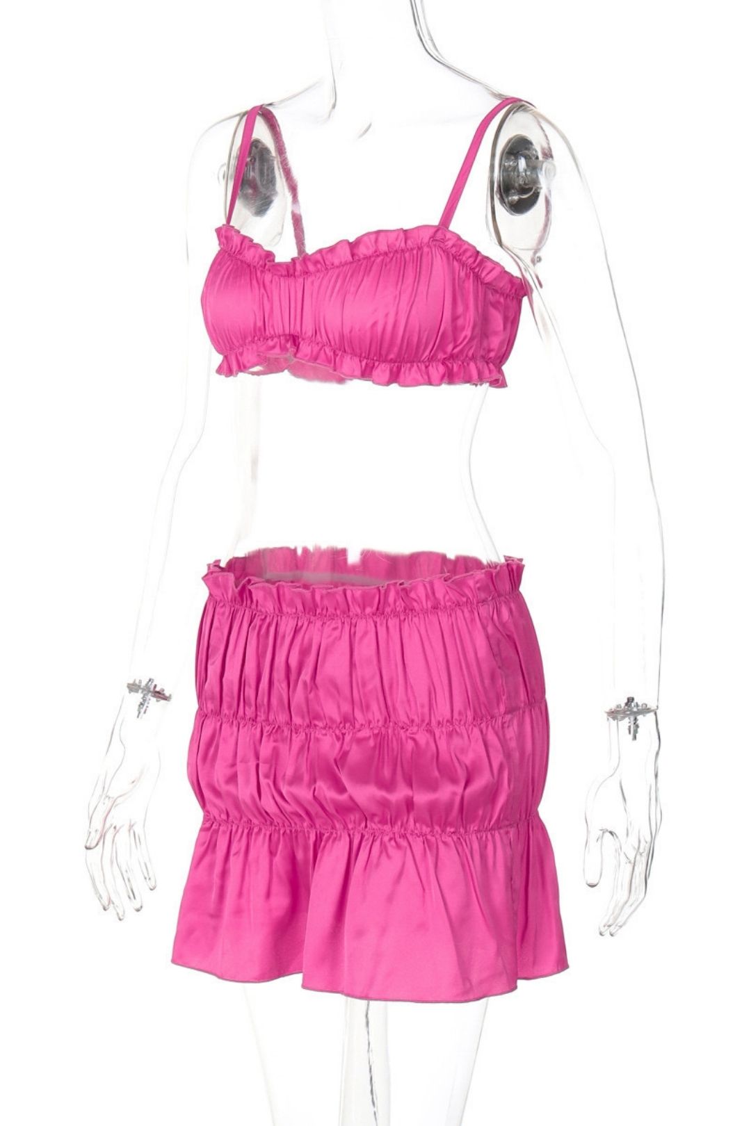 Sexy Tube Top Small Suspender Pleated Skirt Suit