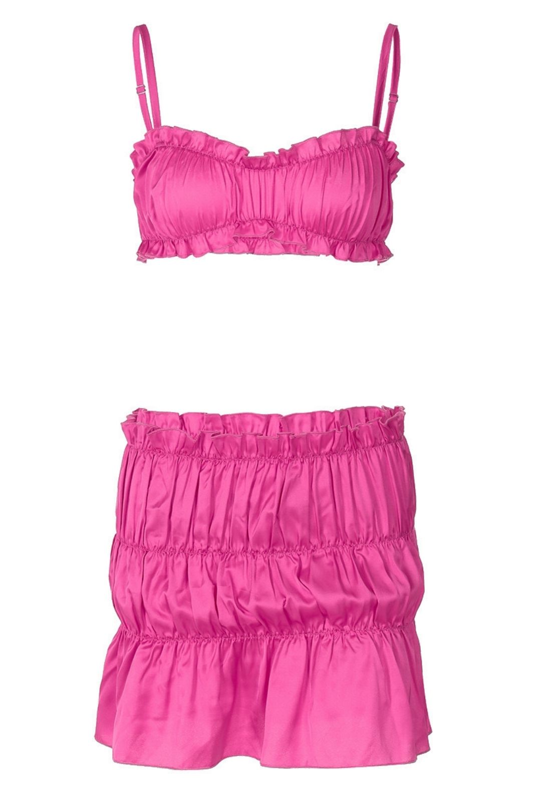 Sexy Tube Top Small Suspender Pleated Skirt Suit