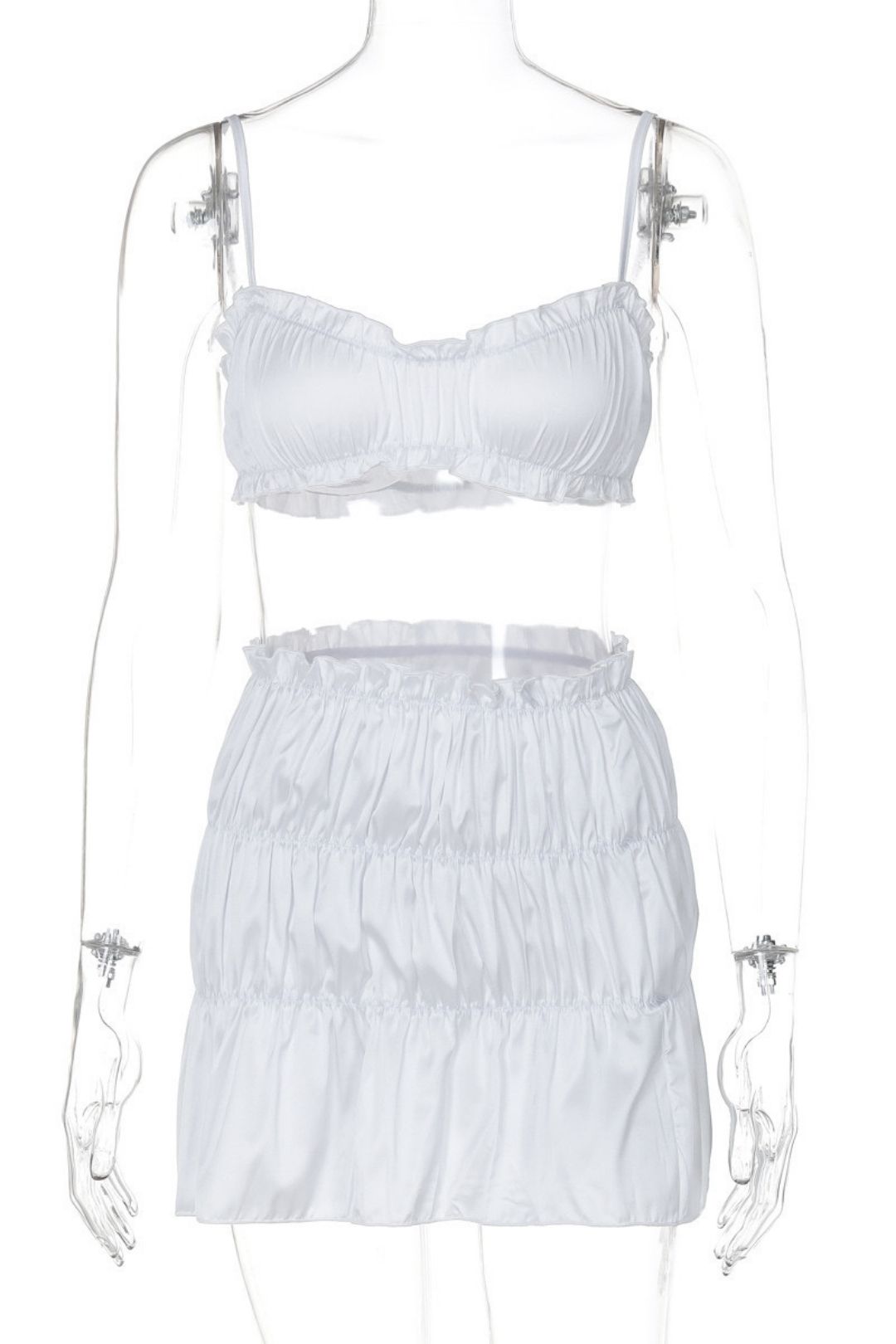 Sexy Tube Top Small Suspender Pleated Skirt Suit