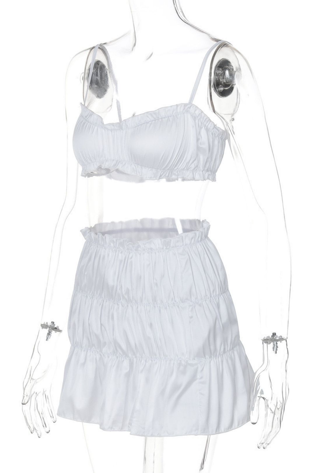 Sexy Tube Top Small Suspender Pleated Skirt Suit