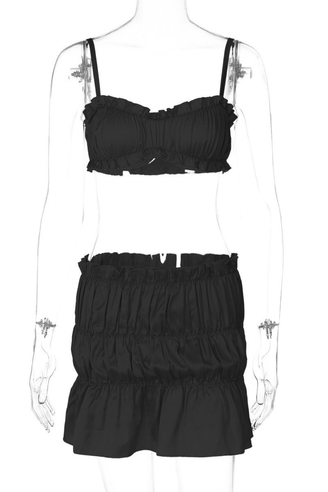 Sexy Tube Top Small Suspender Pleated Skirt Suit