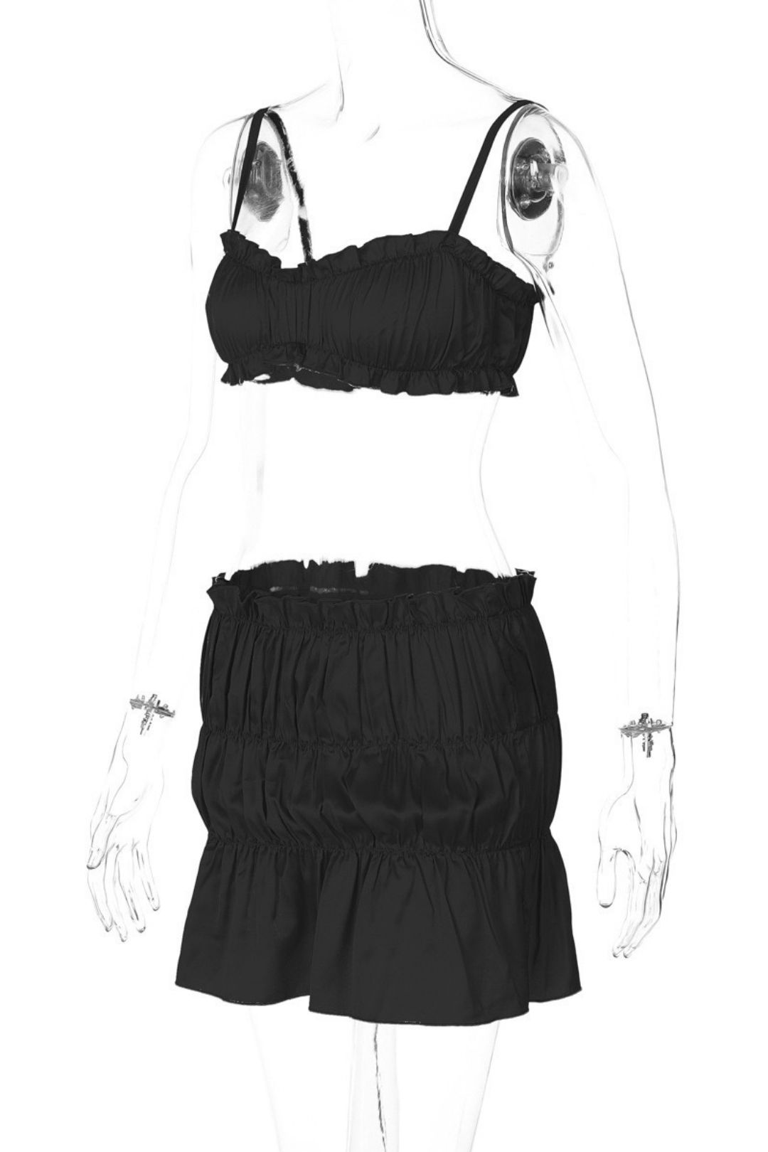 Sexy Tube Top Small Suspender Pleated Skirt Suit