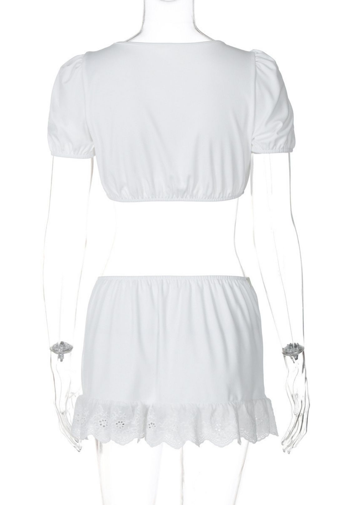 Short-sleeved Tops Slim Lace Skirt Suit